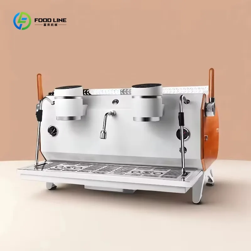 Double Head Programmable Automatic Espresso Machine Stainless Steel for Commercial Coffee Shop Custom