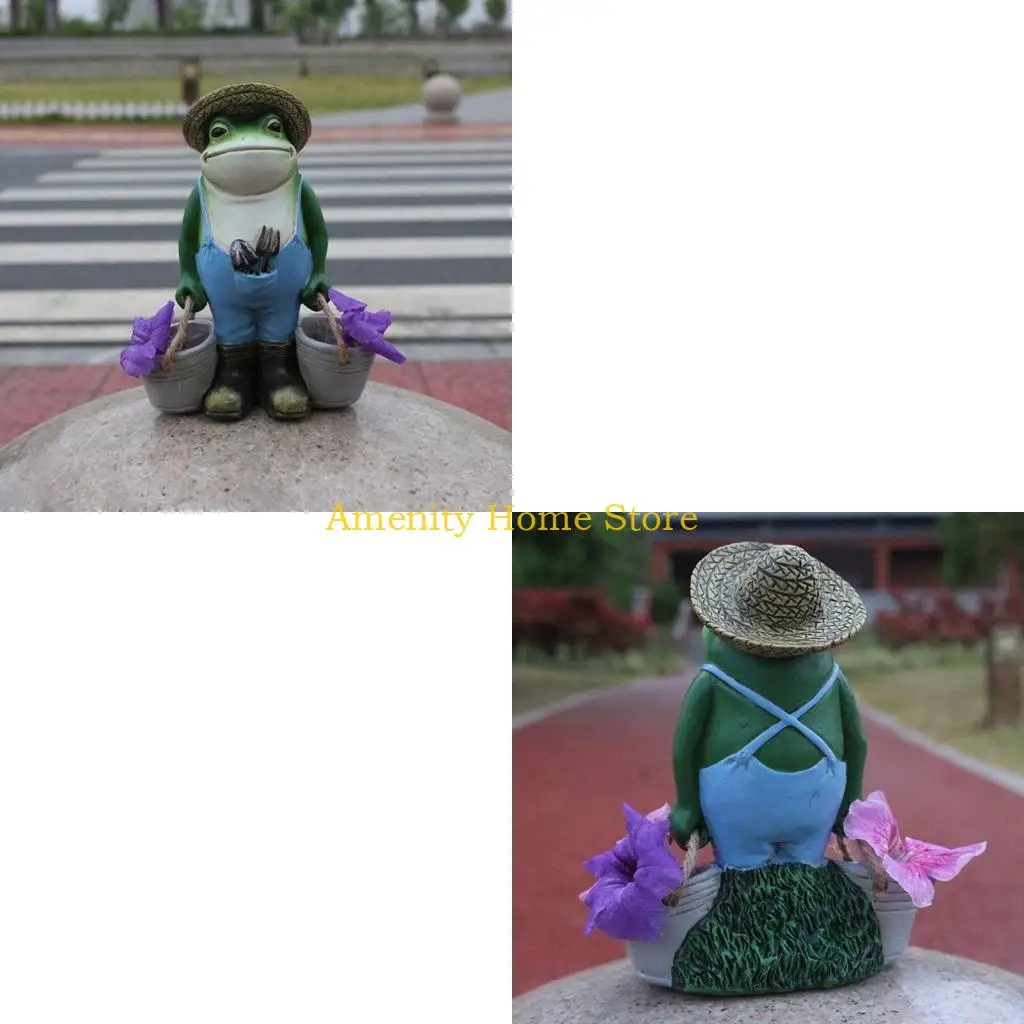 

F26C Birthday Gift Animal Farming with Two Bucket Mini Resin Ornament Decoration