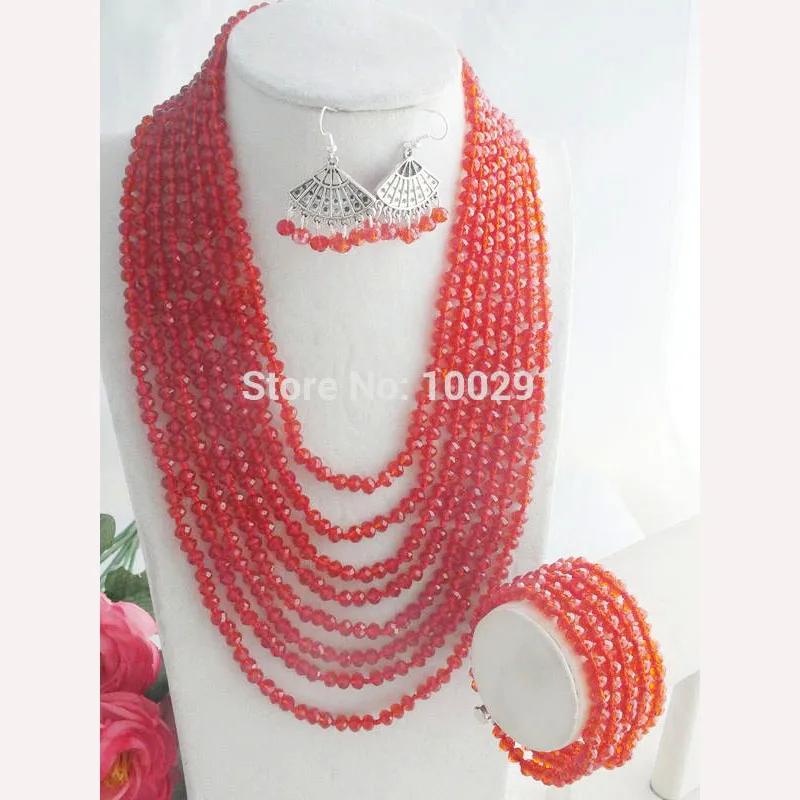 2019-6-18-905#  Amazing Lovely Crystal Jewelry Set, African Wedding Bridal Jewelry