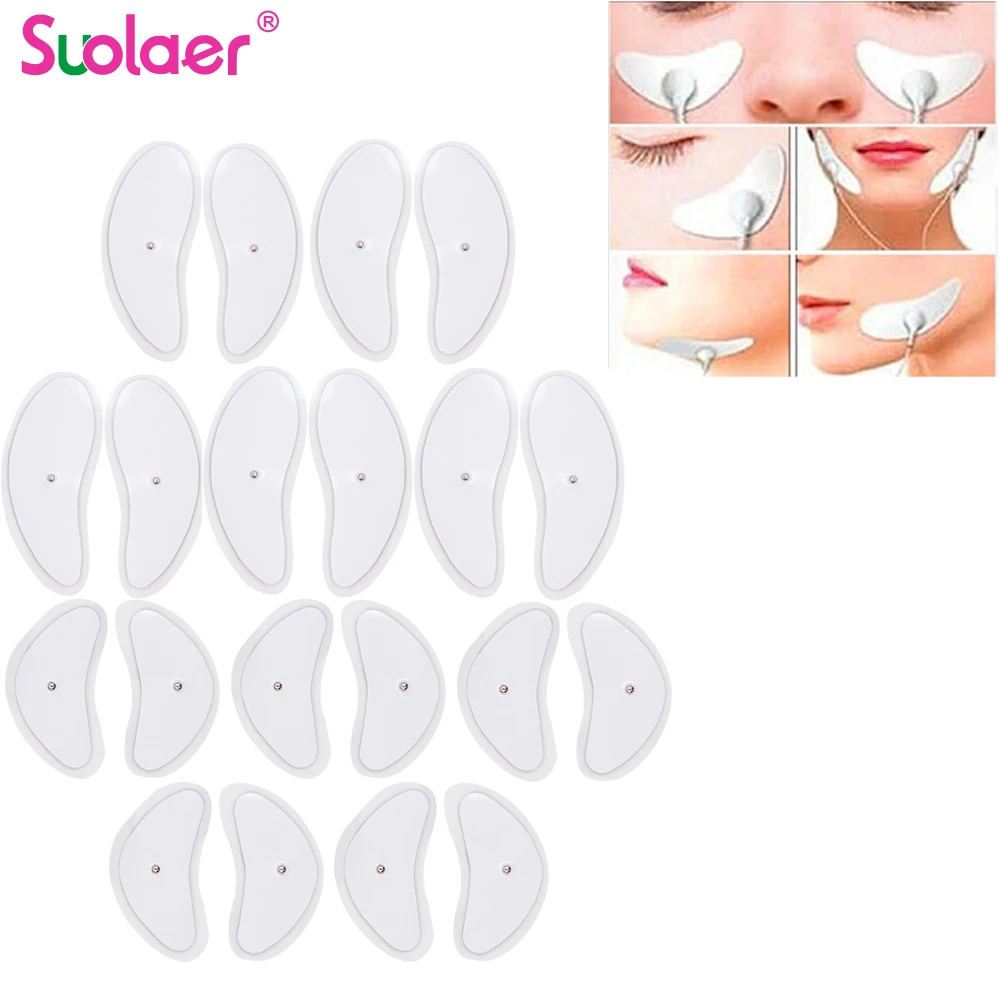 20PCS EMS Muscle Stimulator Electrode Pads For Facial Lifting Jawline Face Massager Tens Acupuncture Digital Electronic Pulse