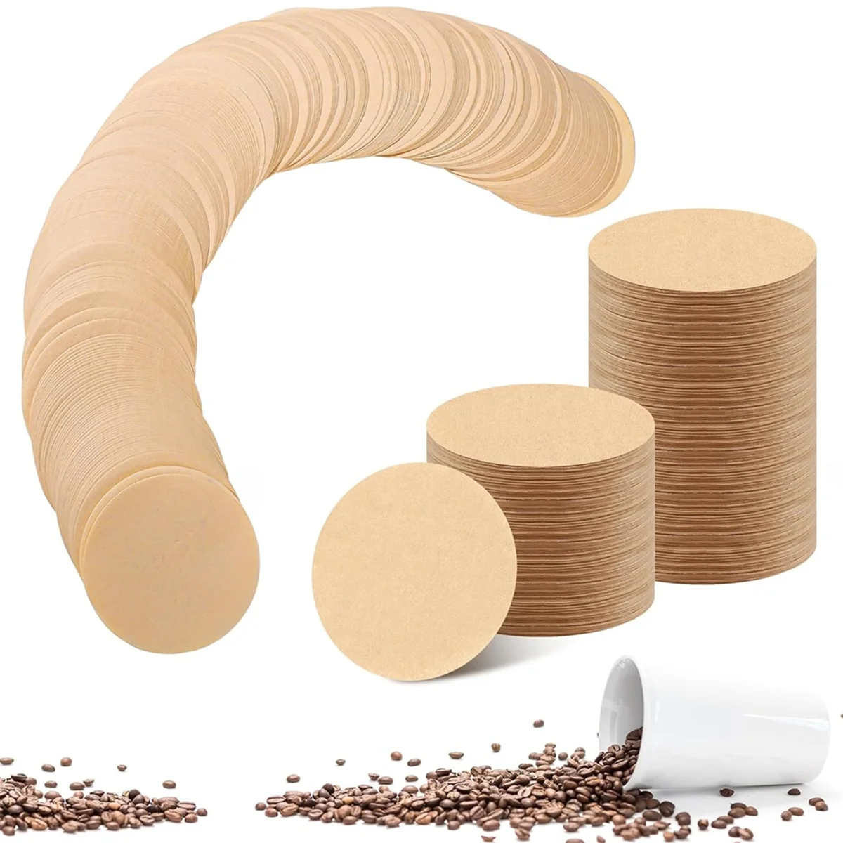 600pcs Replacement Coffee Filter Paper Coffee Filter Disposable Paper Filters for Espresso Maker Moka Pot Filter Paper-A70Z