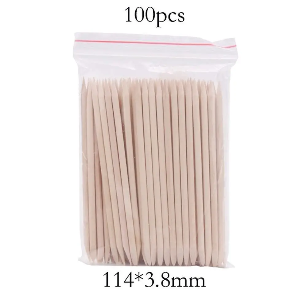 100pcs/set 50pcs/set Women Lady Double End Nail Art Wood Stick Cuticle Pusher Remover Pedicure Professional Nail Art Tool Set