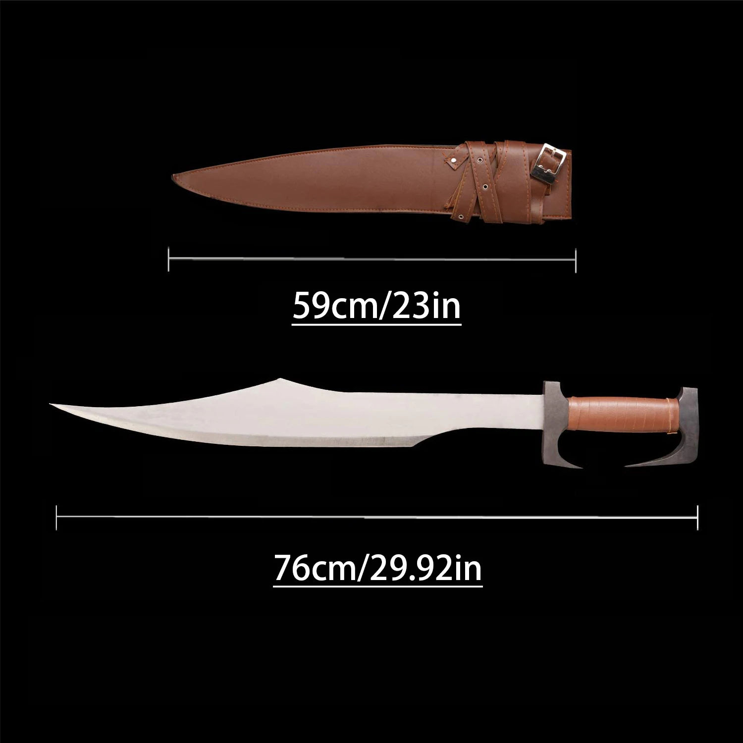 30 inch Spartan Warrior replica zwaard/film replica zwaard/mangaanstaal bruin