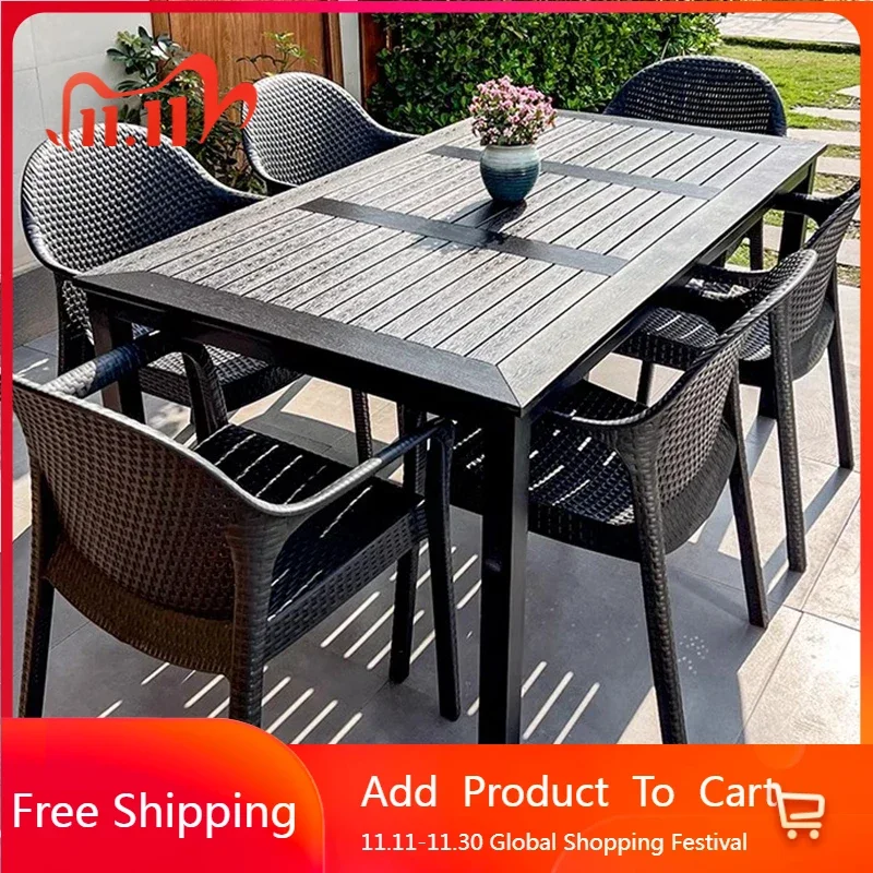 

Rattan Modern Outdoor Tables Luxury Black Lounge Minimalist Outdoor Tables Armchair Patio Aire Acondicionado Cuarto Furniture