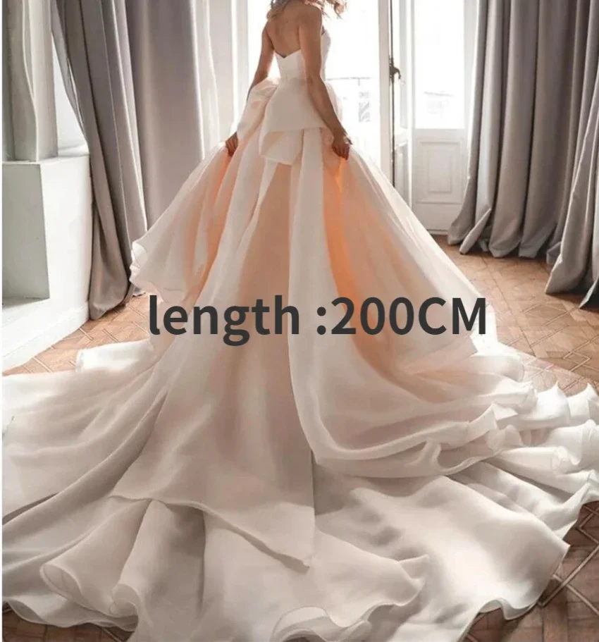 hot new 3 layers Organza Detachable Train Wedding Removable Skirt For Dresses Big Bow Bridal Overskirt custom