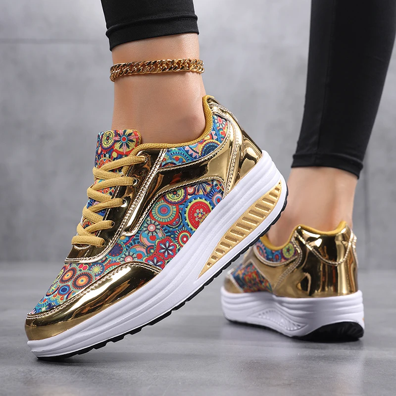 

Sneakers Women Walking Shoes Air Cushion Comfortable Breathable Outdoor Casual Shoes Thick Bottom Increasing Height Lace-up