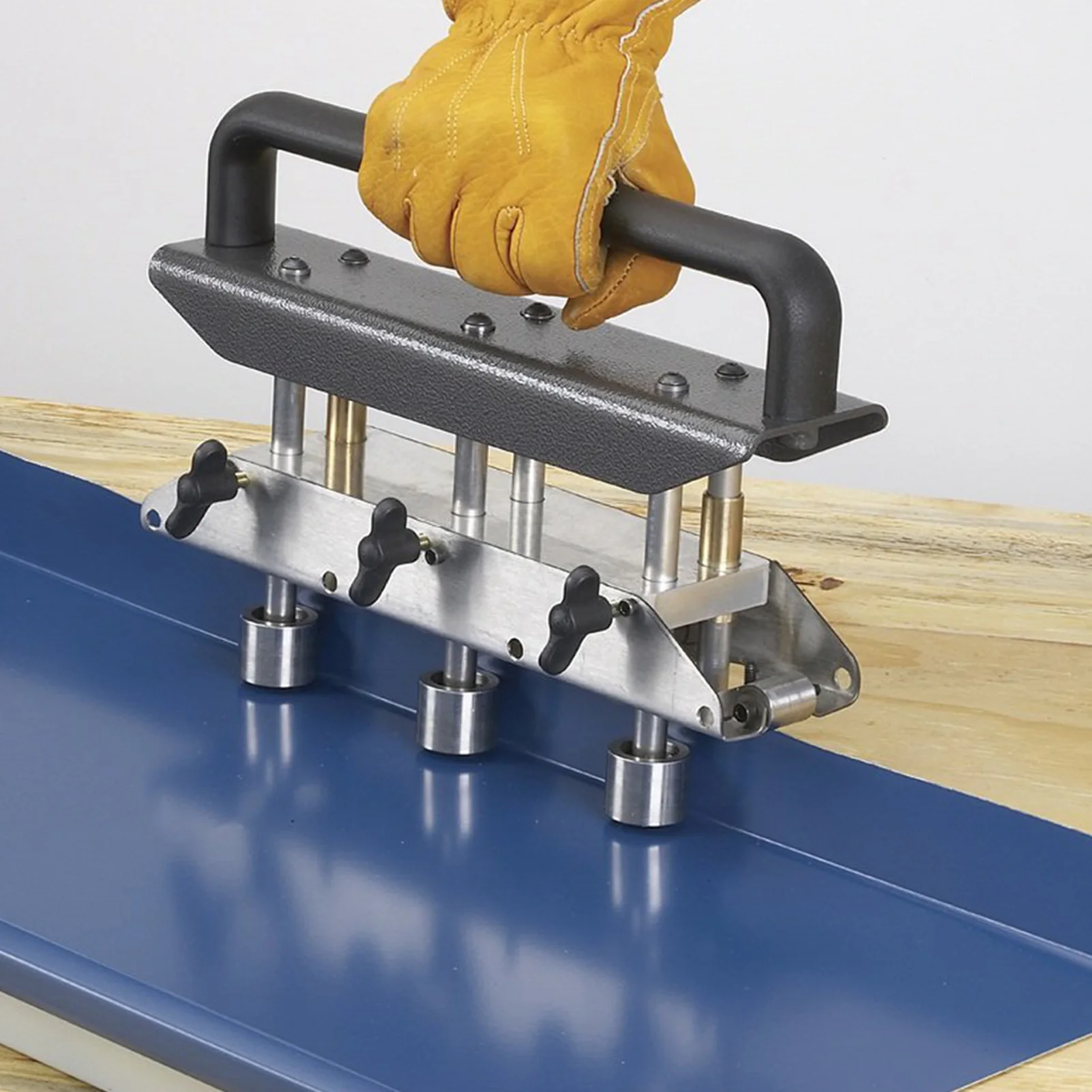 3 Station Edge Roller Bender Tool Roofing Sheet Metal Bending Tool for 0‑90 Degree Angle 13‑130mm Bending