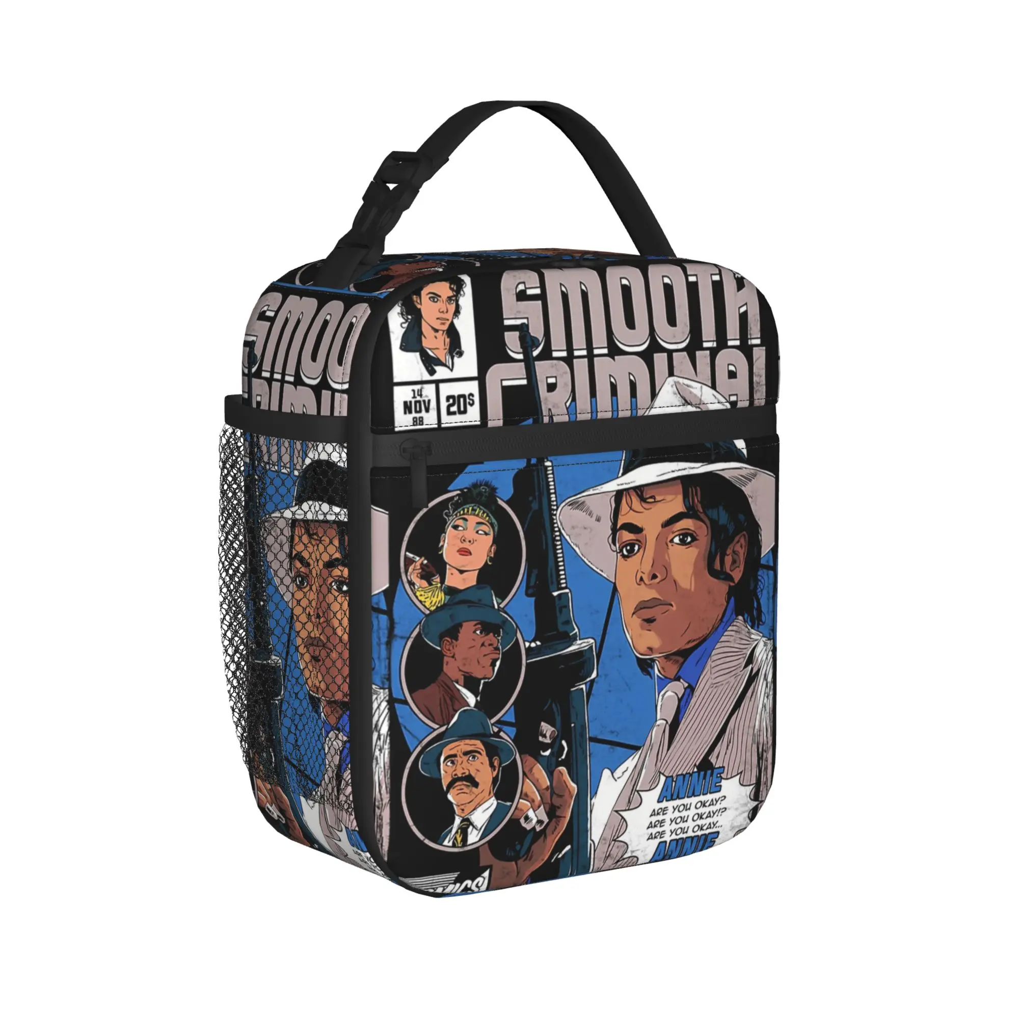 Smooth Criminal '88 MJ king of pop  Insulated Lunch Bags Thermal Bag Lunch Container Tote Lunch Box Girl Boy Beach  Travel