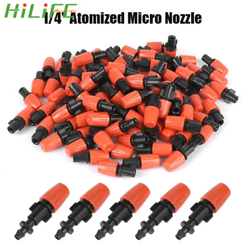 

100Pcs Garden Drip Irrigation System for Flower Beds Vegetable Watering Sprayer 1/4" Nozzle Dripper Atomizing Sprinkler