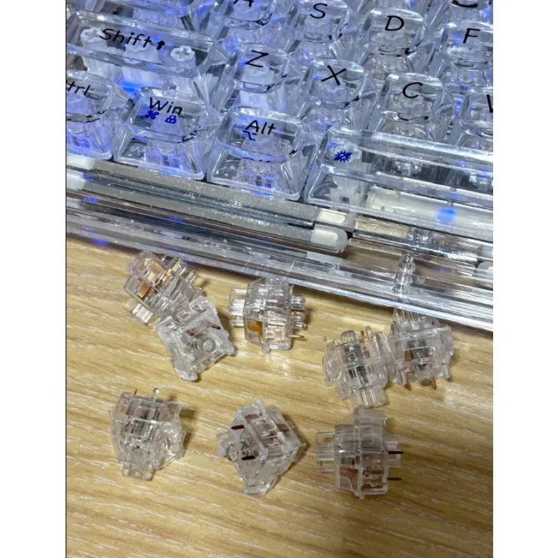 LEOBOG Transparent Mechanical Keyboard Switch Post-Factory Lubrication Linear Axis Body Costom Mahjong Sound for Gifts Giving