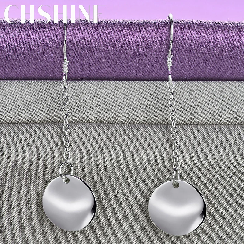 

CHSHINE 925 Sterling Silver Round Earrings Jewelry Dating Party Fashion Gift Women's Charm Eardrop