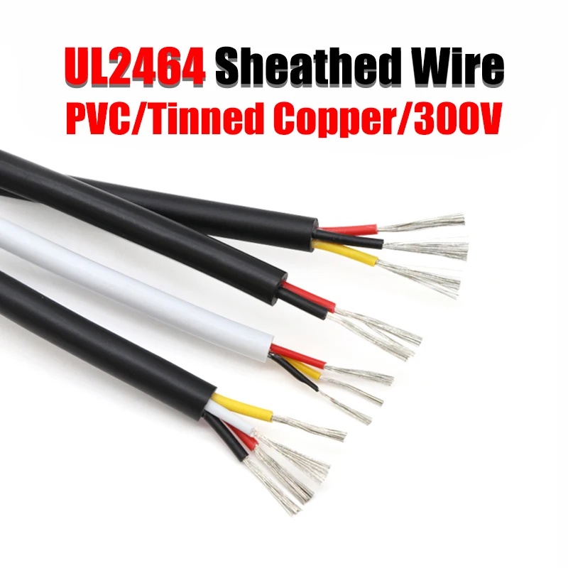 

2/5/10m Sheathed Wire UL2464 30 28 26 24 22 20 18 16AWG Tinned Copper Signal Cable 2 3 4 5 6 7 8 10 Core Electronic Audio Wires