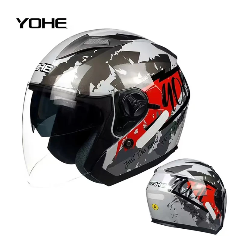 YOHE мотоциклетный шлем для мужчин с двойными линзами, женские шлемы для мотокросса, электросамоката, съемная подкладка YOHE мотоциклетный шлем для мужчин с двойными линзами, женские шлемы для мотокросса, электросамоката, съемная подкладка