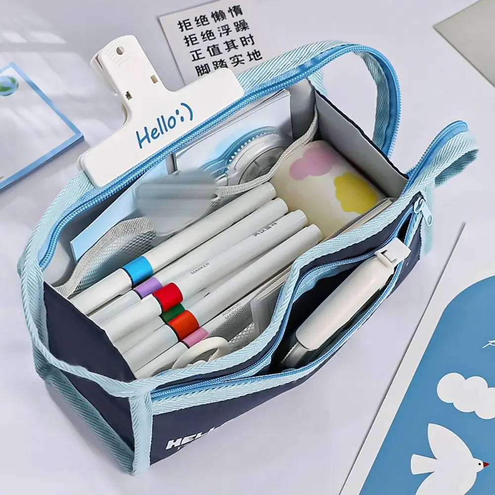 Portable Multi-layer Pencil Case Large-capacity Multi-functional Pen Bag Stationery Bag School Supplies