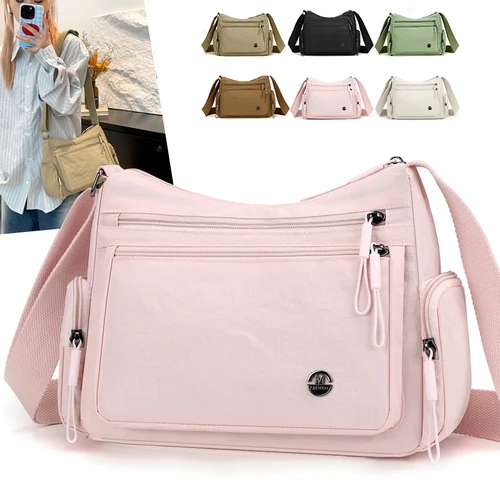 Bolso cruzado de moda para mujer, almacenamiento con múltiples bolsillos, bolso de hombro ligero, adecuado para ir de compras, desplazamientos y uso diario
