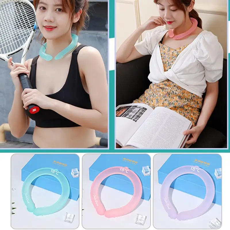 Summer Neck Cooling Ring Portable Reusable Neck Massager Cooling Neck Ring Heatstroke Fitness Fishing Cycling Travel Ice view 2