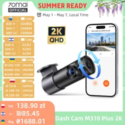 70mai Dash Cam M310 Car Camera 1296P Night Vision 70mai M300 Car DVR Recorder 24H Parking Mode WIFI & App Control Voice Control