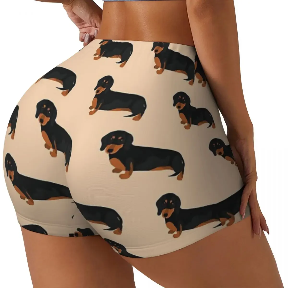 Custom Sausage Dog Lovers Women Gym Workout Running Shorts Athletic Volleyball Biker Yoga Shorts