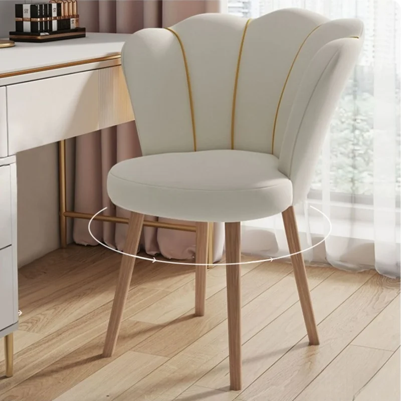 Make-upstoel, rugleuning voor thuis, draaibaar, eenvoudige nail art-kruk, lichte luxe, damesslaapkamer, kapstoel, bureaustoel