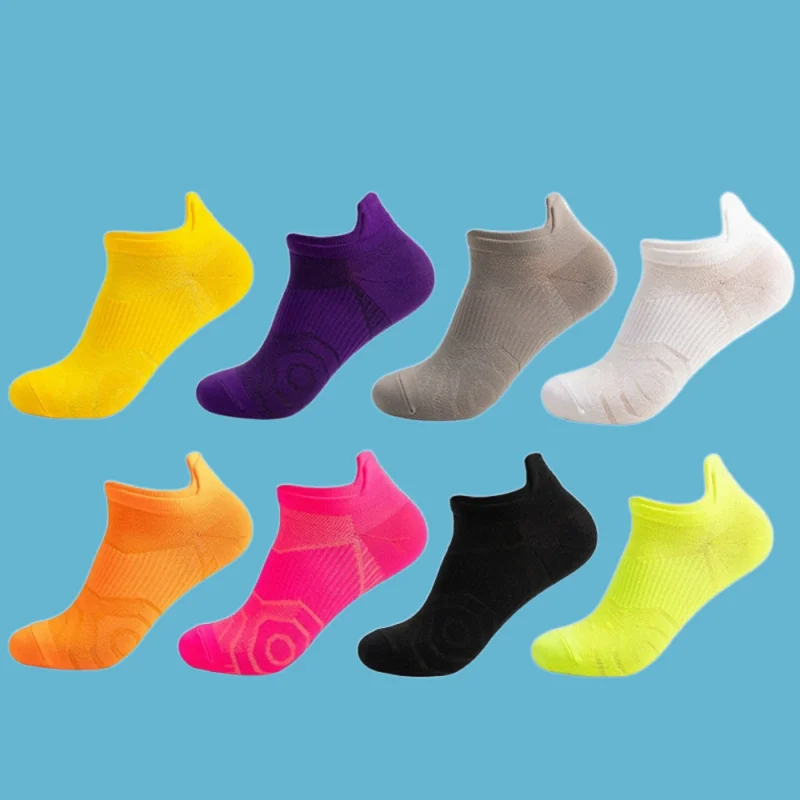 Calcetines transpirables antideslizantes para hombre y mujer, medias deportivas de algodón para correr, ciclismo, caminar al aire libre, sin sudor, 5 pares