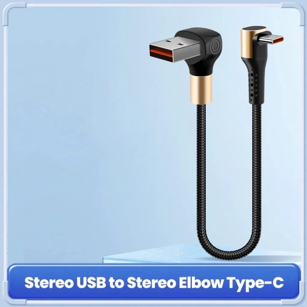 15CM 25CM 50CM Dual Elbow USB Type C Cable for iPhone Huawei Xiaomi Samsung Fast Charging Type C Power Bank Short Data Cable