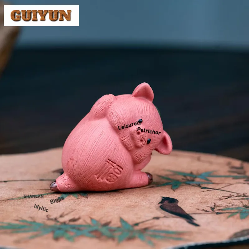 

Исин Фиолетовая Глина Розовая Свинья Чай Домашнее Животное Zen Изысканные Миниатюры Чайная Статуэтка Игрушки Чайная Статуя Украшения Аксессуары Качество