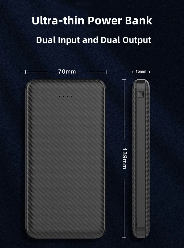 10000mAh Power Bank 5V/2.1A Micro/Type-C Fast Charging External Battery Pack For Heating Vest Jacket Scarf Socks Glove Equipment