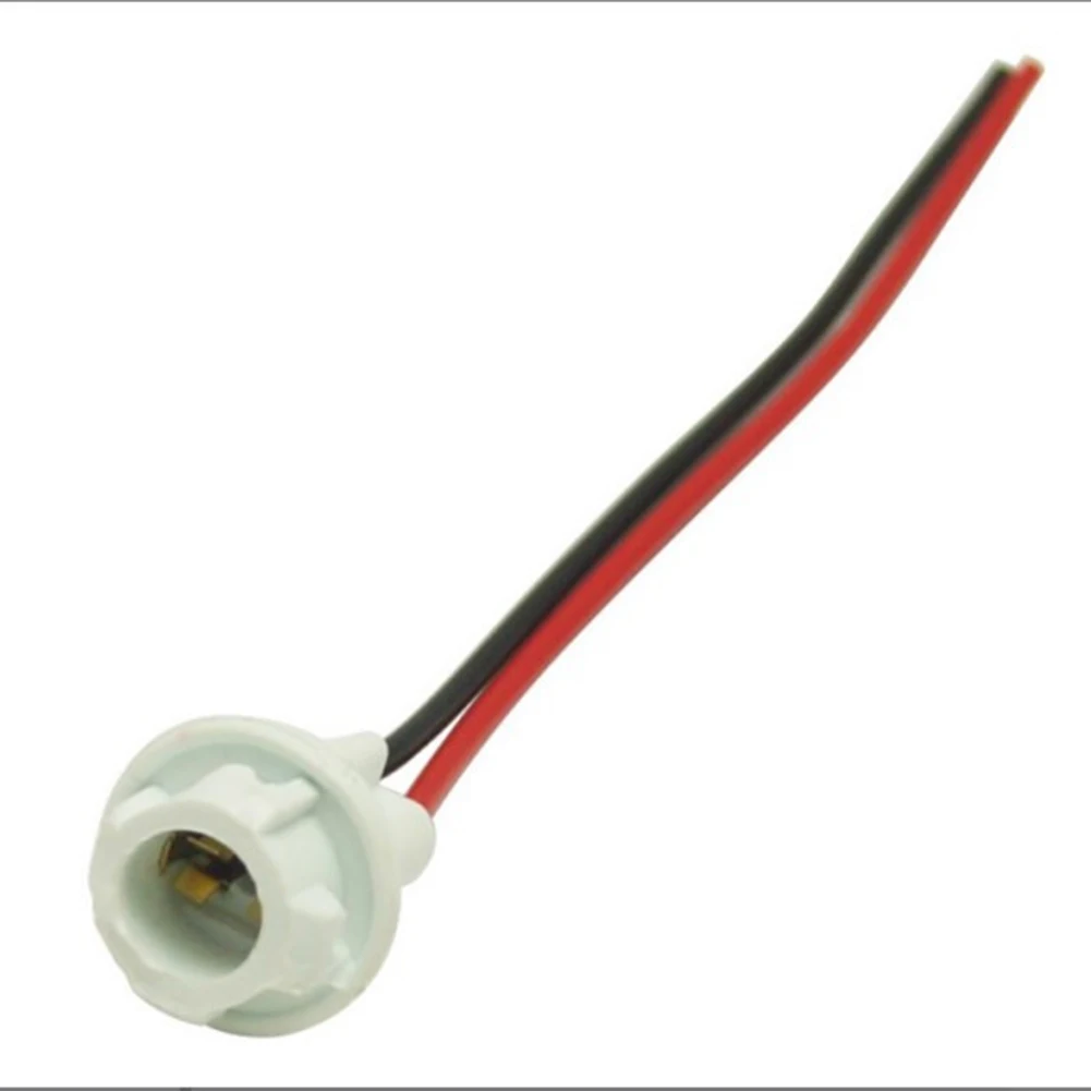 Car T10 Instrument Light Socket Lamp Holder Plug Adapter Cable White 15cm Long 194 W5W 147 For Motorcycles