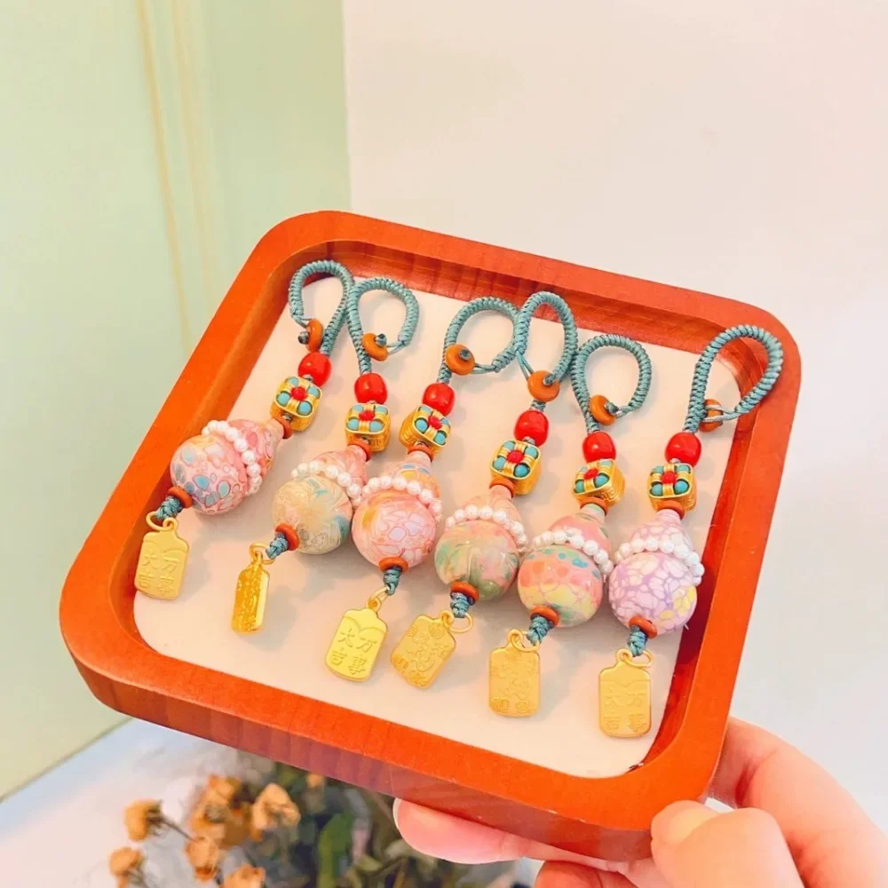 معبد نفس النمط غير المطاط التراث ورنيش قطة الحظ قلادة محظوظ القط حقيبة مفتاح الهاتف سحر الزخرفية لطيف أنيق #4