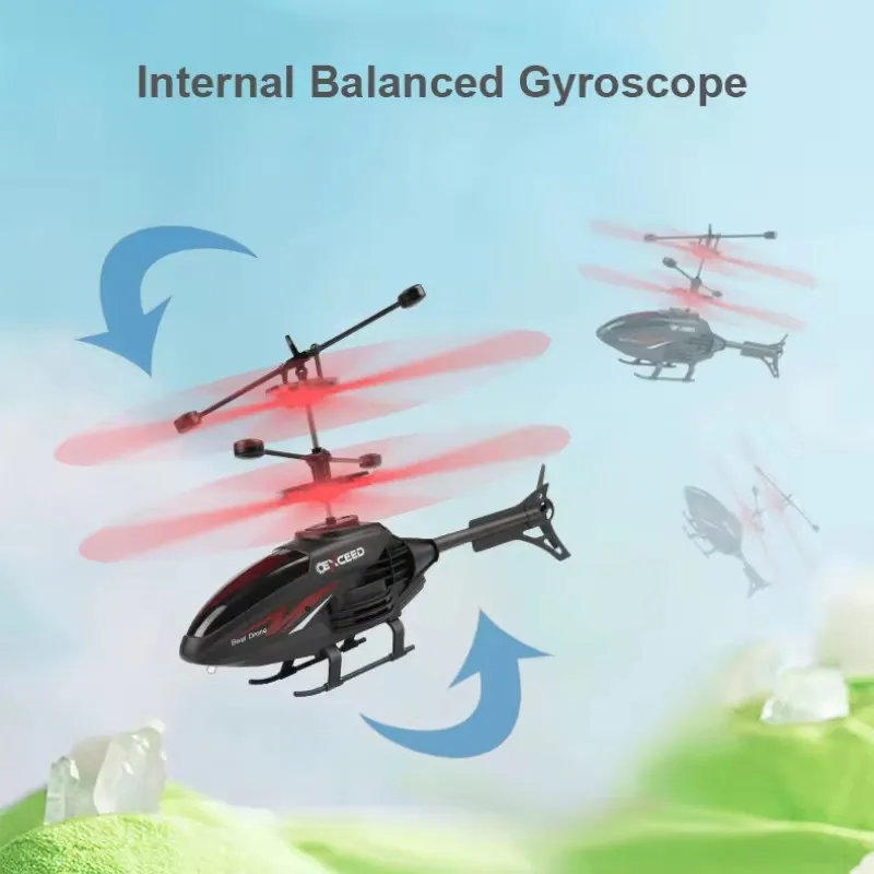 Mini Gesture Sensing Flying Remote Control Aircraft Toys 2 Channel RC Helicopters Interactive Outdoor Gifts