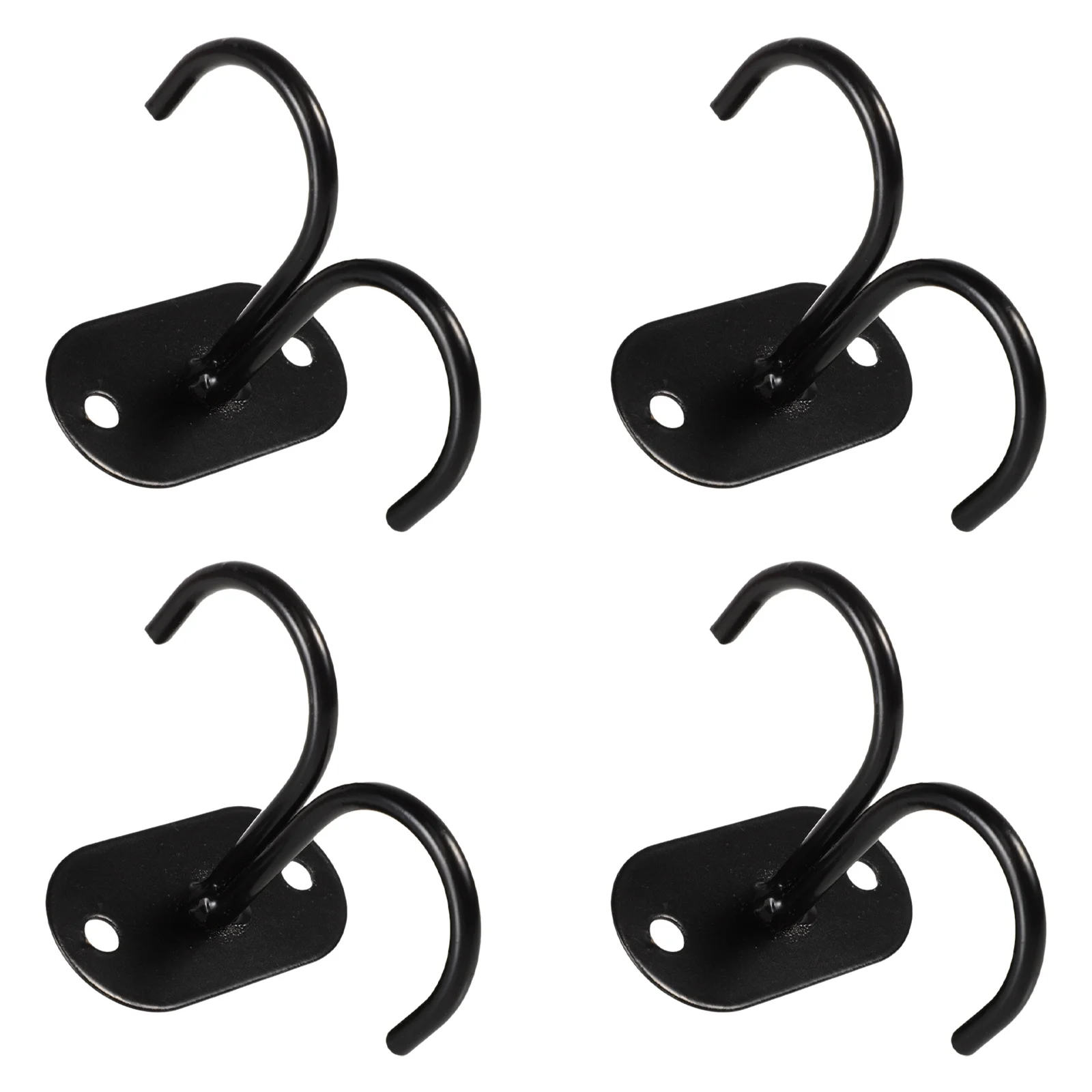 

4pcs Mug Holder Black Hooks Shelf Storage Organizer Kitchen Cup Rack Under Cabinet Environmental Health