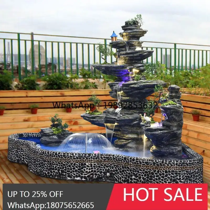 

B1 large rockery water fountain ornament garden fish pond landscaping