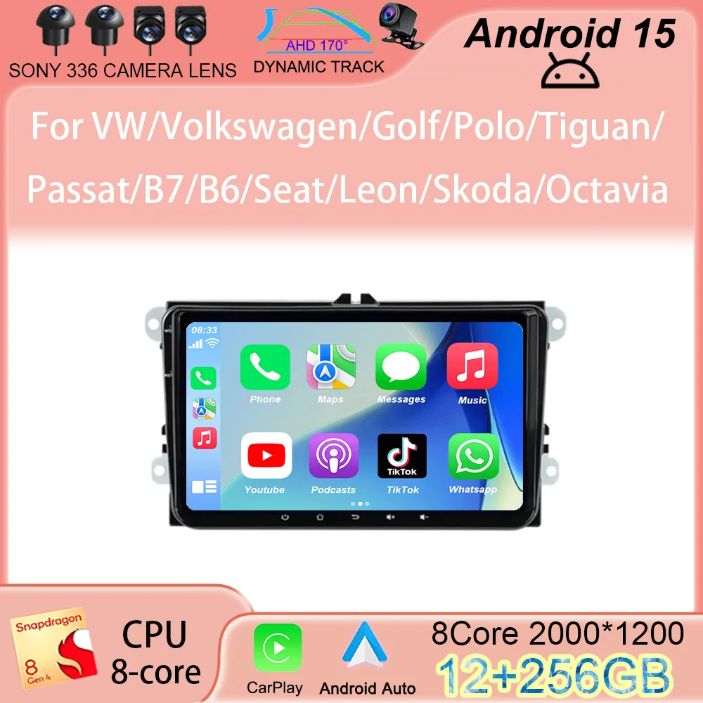 

Android 15 9" Car Radio For VW/Volkswagen/Golf/Polo/Tiguan/Passat/B7/B6/Seat/Leon/Skoda/Octavia GPS Navigation Multimedia Player