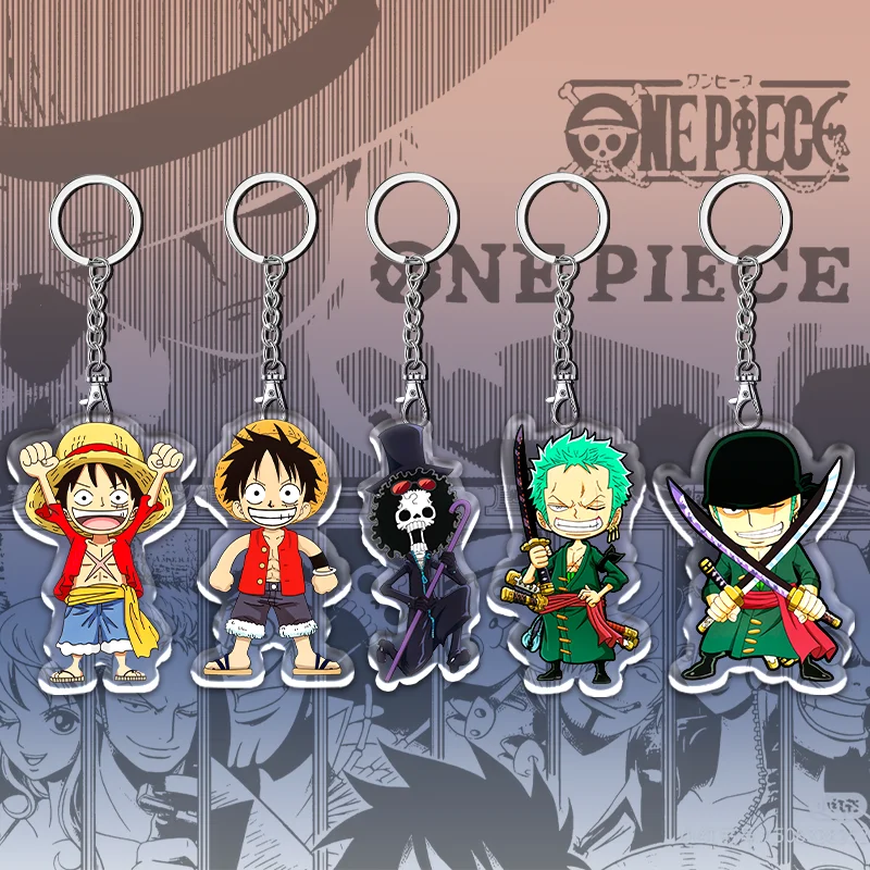 12 см ONE PIECE брелок для рюкзака акриловый Луффи Ророноа Зоро Тони Чоппер двусторонний узор брелок студенческий праздничный подарок