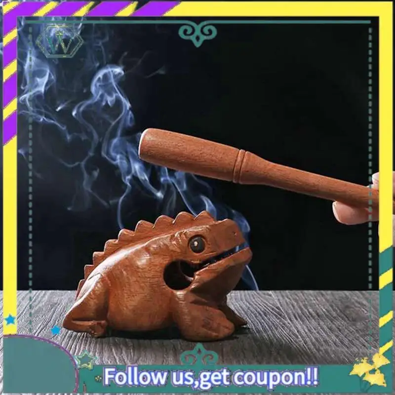 

Carved Croaking Wood Percussion Musical Sound Wood Frog Tone Block Toys Durable About 27X7x7cm