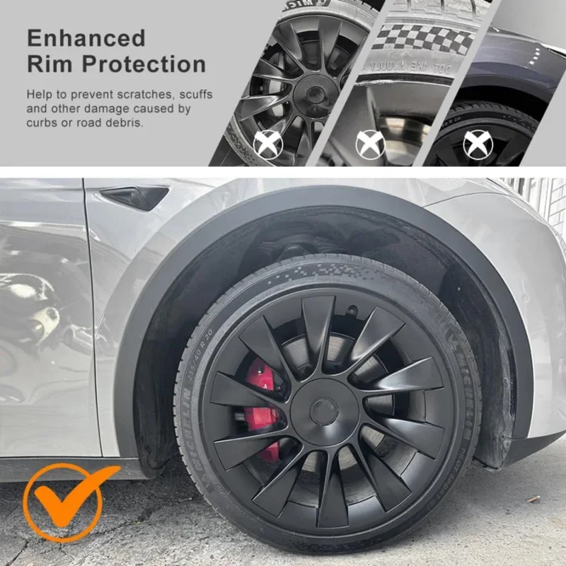 For Tesla Model Y 20 Inch Rim Wheel Hub Protection Patch Protectors ABS Wheel Guard Covers Accessories Auto Exterior 2018-2024