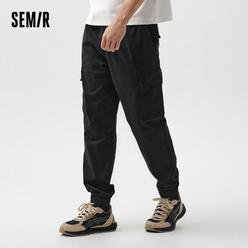 

Semir 2024 Casual Pants Men Spring Loose Mountain Style Outdoor Workwear Style Trousers Fashionable Letter Embroidery Sports Leg