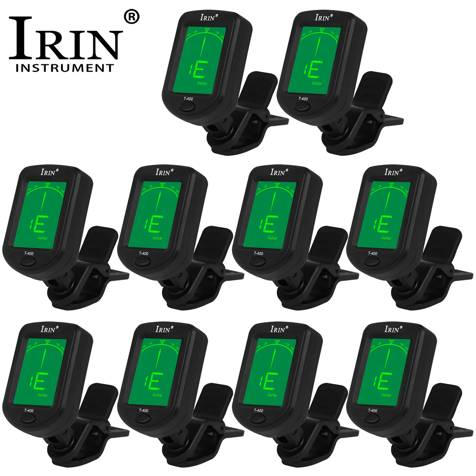 IRIN T-400 Guitar Tuner Digital Clip-On Tone Tuner for Electric Ukulele Bass Violin Universal 360Degree Rotatable Sensitive