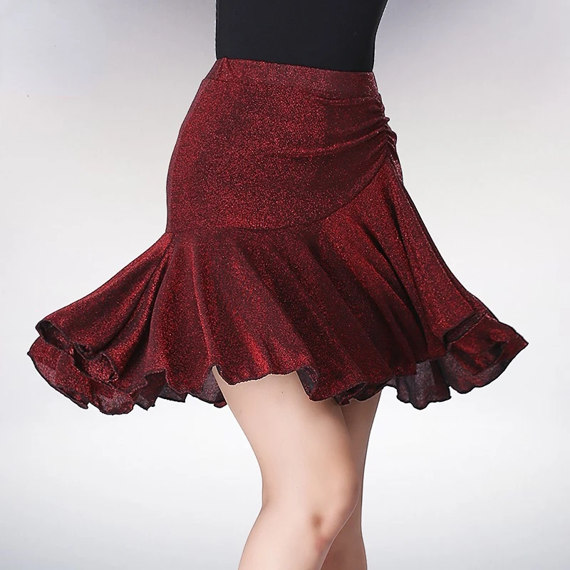 Flash Latin Dance Skirt for Women Black Latin Practice Dress Cha Cha Samba Tango for Dancing Ballroom Dance Competition Dresses