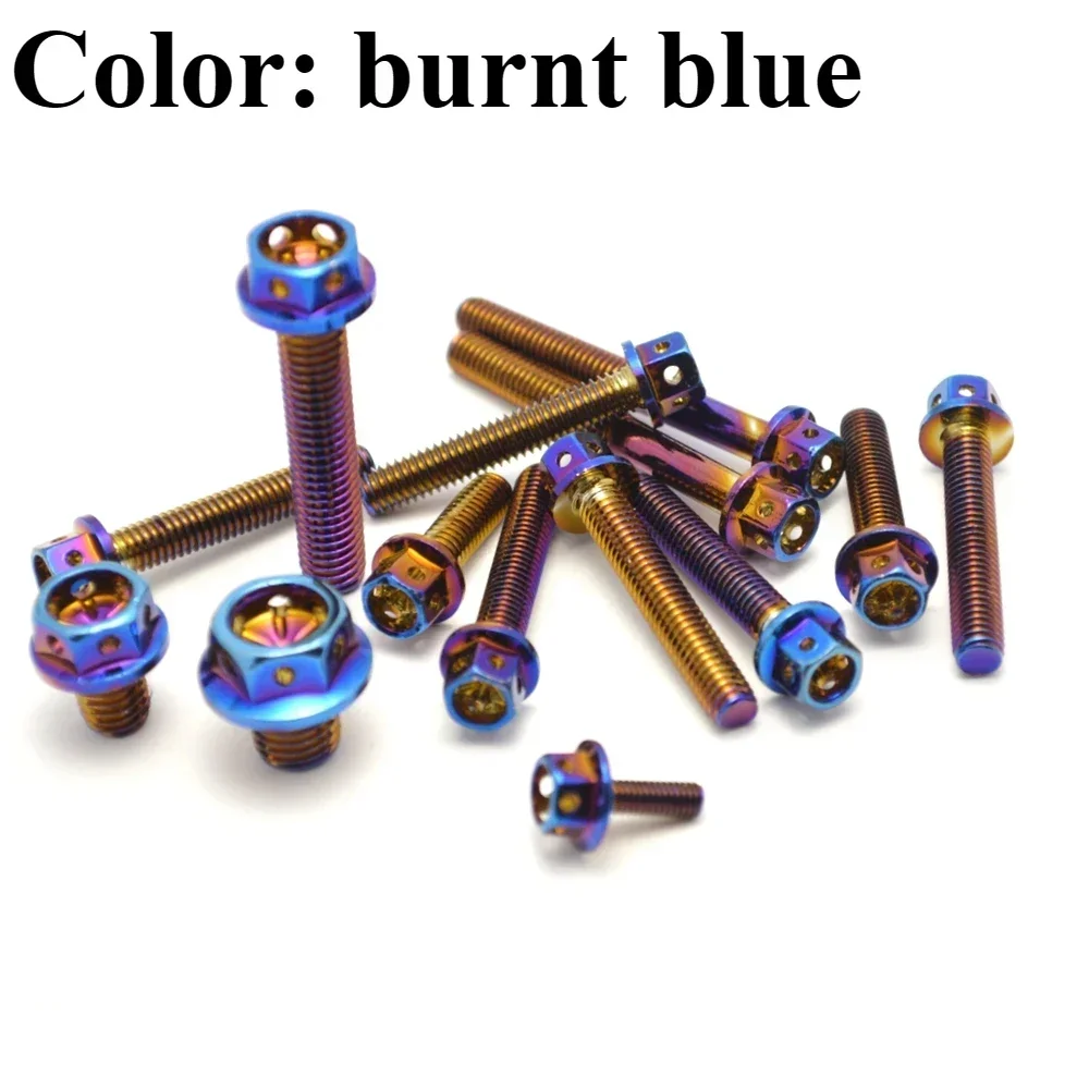 M8M6 stainless steel 304 screw electroplated blue screw outer hexagon screw big head screw electric car motorcycle