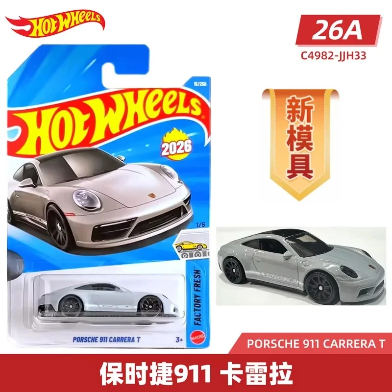 [정품] 핫휠즈 합금 소형 자동차, 문화 자동차, 소형 러닝카 모델, 한정판 포르쉐 911 페라리 배치 26a 선물