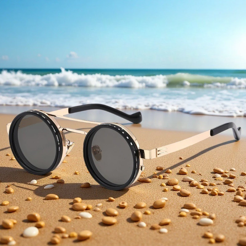 Fashion ND9 Level Rotatable Adjustable Men's Sunglasses Retro Neutral Street Photography UV400 Sunscreen Polarized Glasses