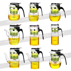 KAMJOVE Various Kungfu Glass Teapot Convenient AUTO-OPEN Art Tea Cup 500ml-750ml High Borosilicate Glass With Infuser Tea Pot