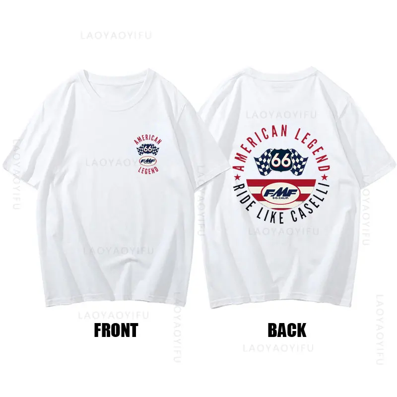 

Hot Sale Summer Mens Cool Top FMF Racing Exhaust Ama Motocross Tee Round Neck Fashion Clothing Short Sleeves 100%Cotton T Shirt
