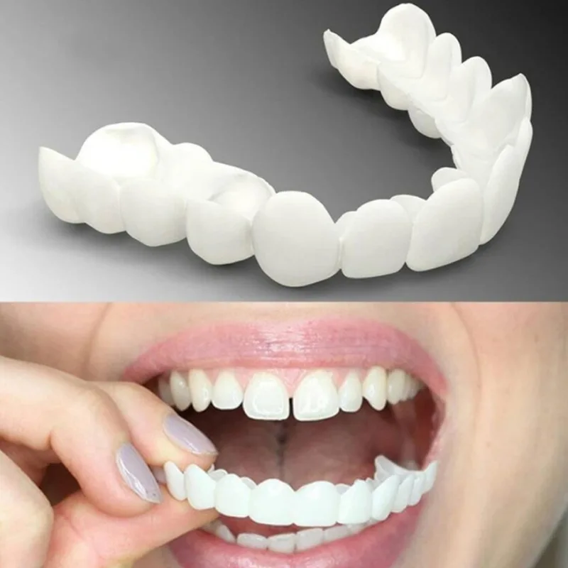 

2024 Adult Adjustable Dentures Teeth Set Adjustable Snap-on Fake Teeth Portable Braces Decorate Gaps For Teeth Oral Hygiene Care