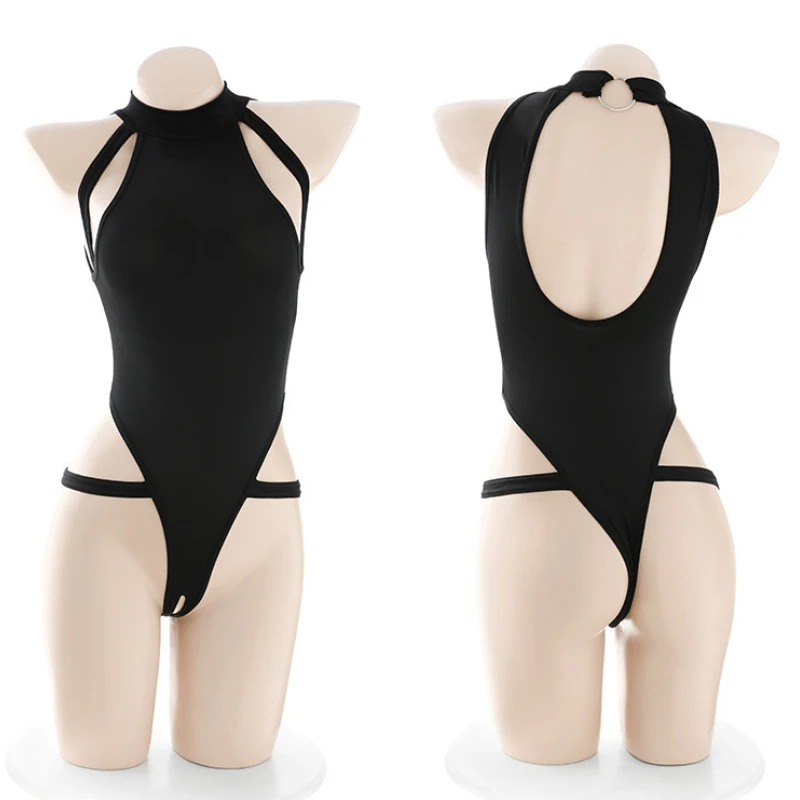 Maillot de bain une pièce amissié pour filles japonaises, sexy, bikini anime, taille basse, solide, dos nu, col licou