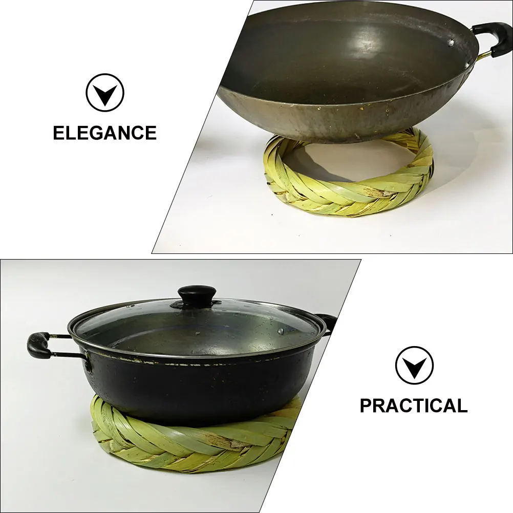 

1 Bamboo Insulated Pot Holder Kitchen Wok Rack Reusable Non Slip Tabletop Pots Holders Cooling Pad Anti Skid Dining Mat