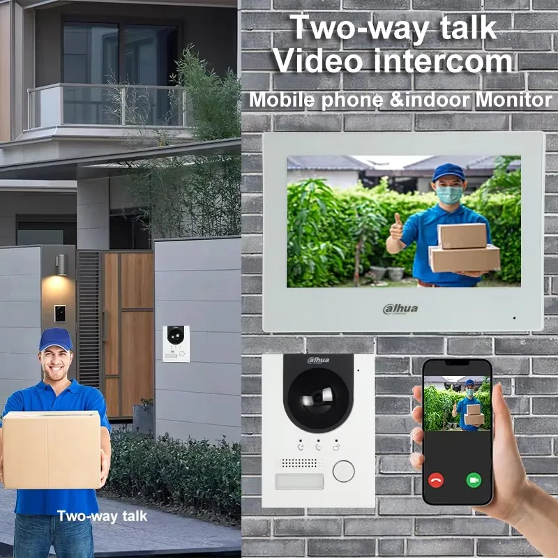 ด้าฮัว ชุดอุปกรณ์รับสายประตูบ้านแบบ 2 สาย รุ่น 168.6 °   กล้องวิดีโออินเตอร์คอม VTO2202F-P-S3 IK07 & IP65 แบบ 2 สาย PoE ความละเอียด 2MP HD สี