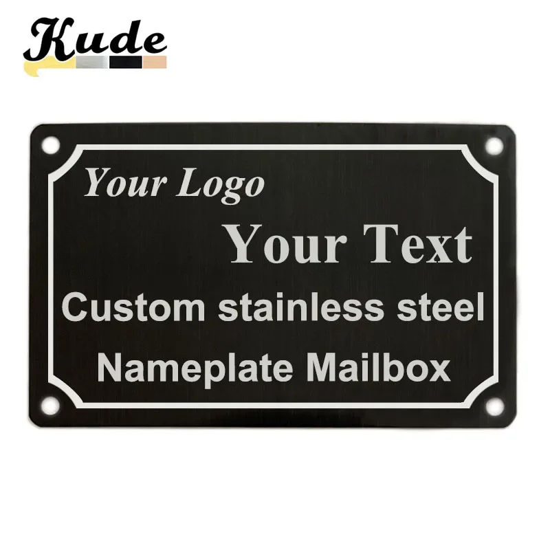 Customized Stainless Steel Metal Business Card, Nameplate Mailer, Personalized Engraved Text Signage, Enterprise ID Metal tags