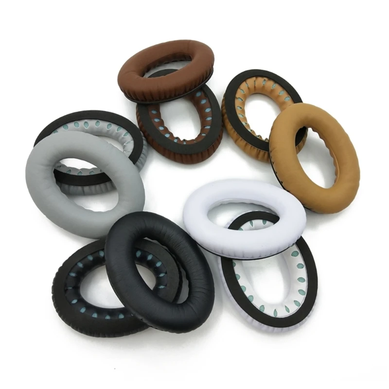 قطع إسفنجية للاستبدال وسادات أذن من الجلد لحماية الأذن من Bose QuietComfort A2E QC15 QC25 وسادات أذن لسماعات الرأس مزودة بأكمام